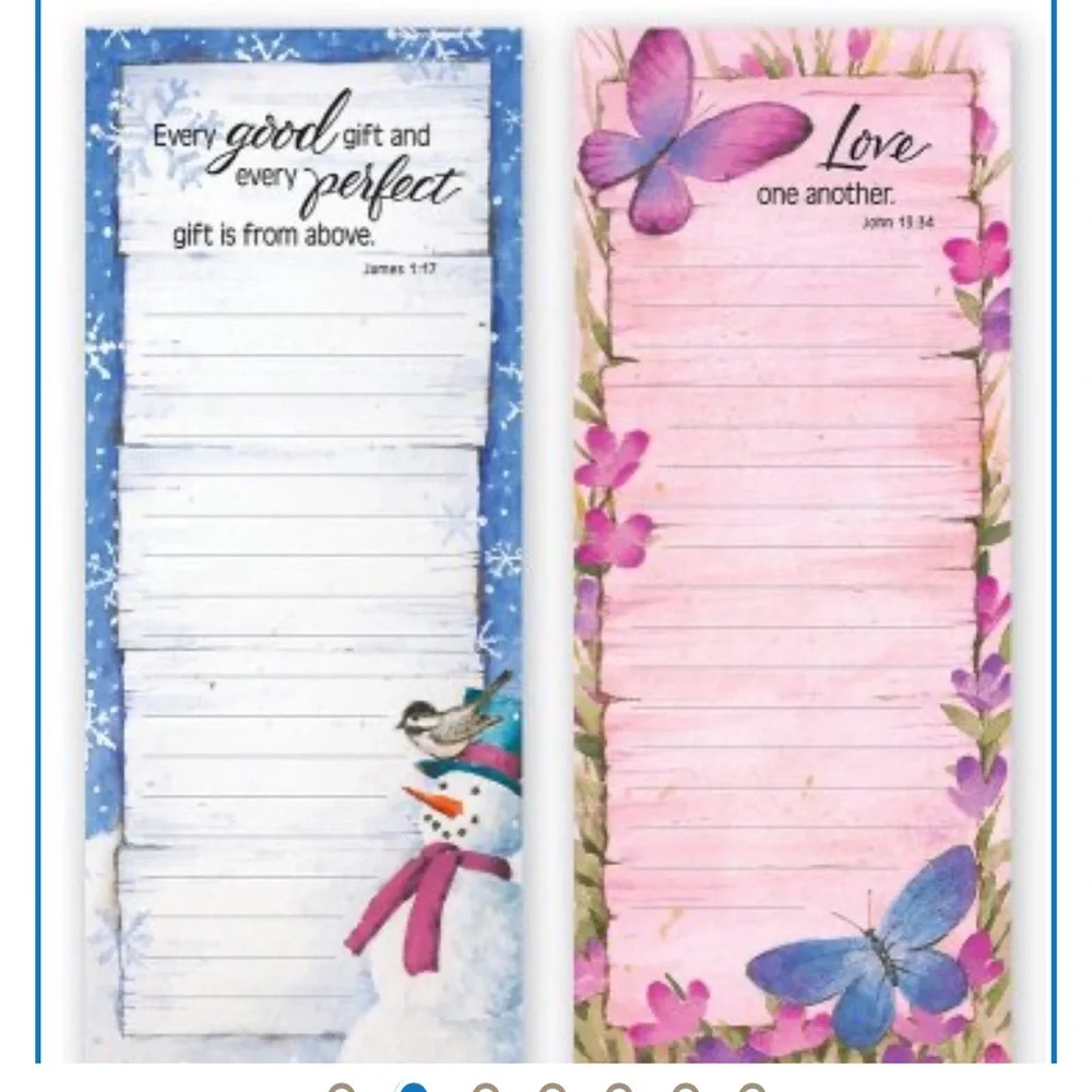 NWT 12 Seasonal Memo Pads Magnetic Back